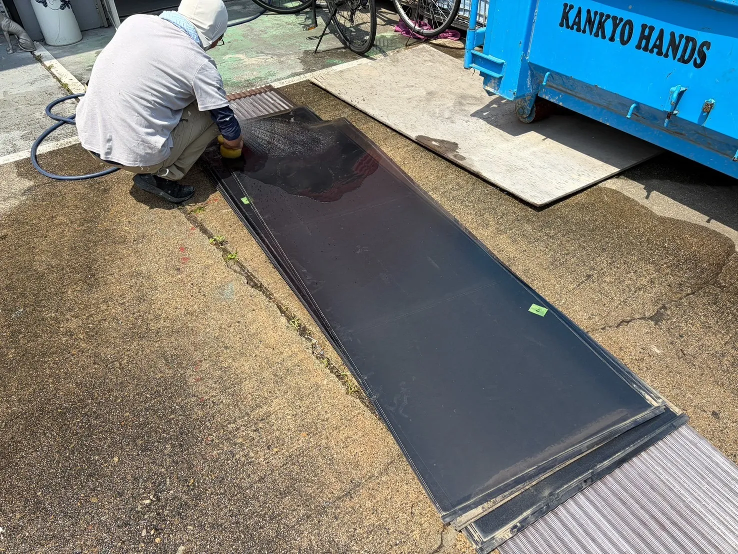 カーポートパネル洗浄